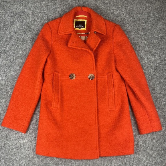 Sam Edelman Jackets & Blazers - Sam Edelman Coat Women 8 Orange Boucle Peacoat Tailored